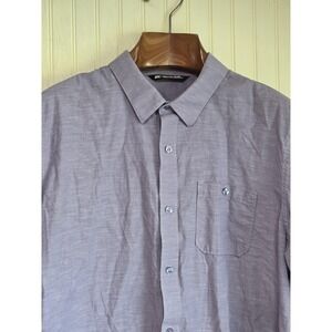 TravisMathew Shirt Mens XL Purple Short Sleeve Button Up Casual Golf Pocket